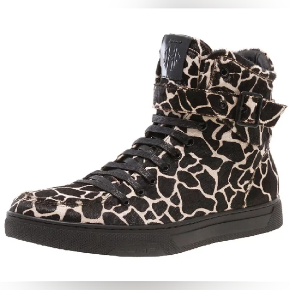Men's J75 by Jump Sullivan24 Giraffe Print Fur High Top Sneakers